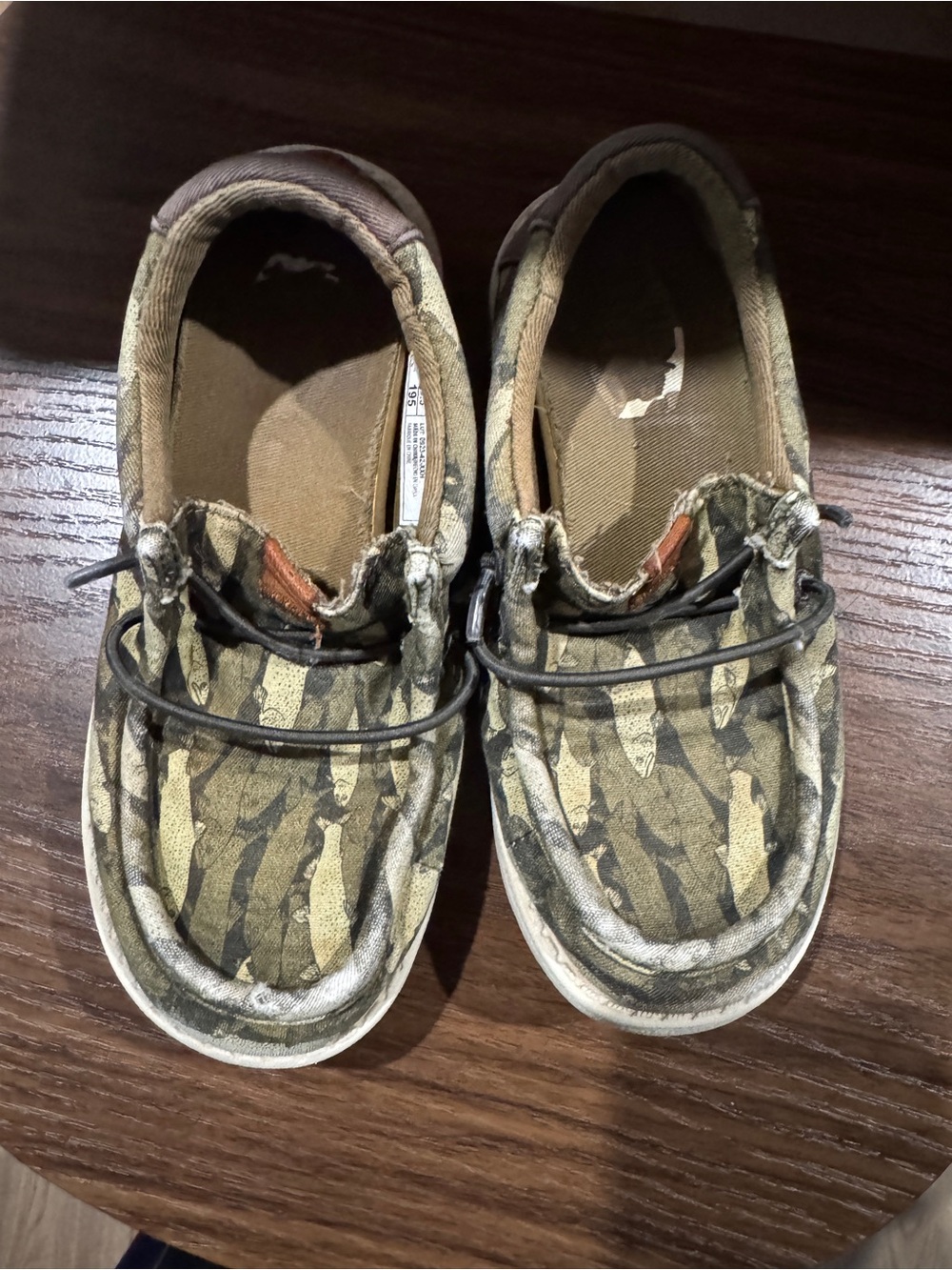Kids Camouflage Fish Slip-On Canvas Shoes - Green